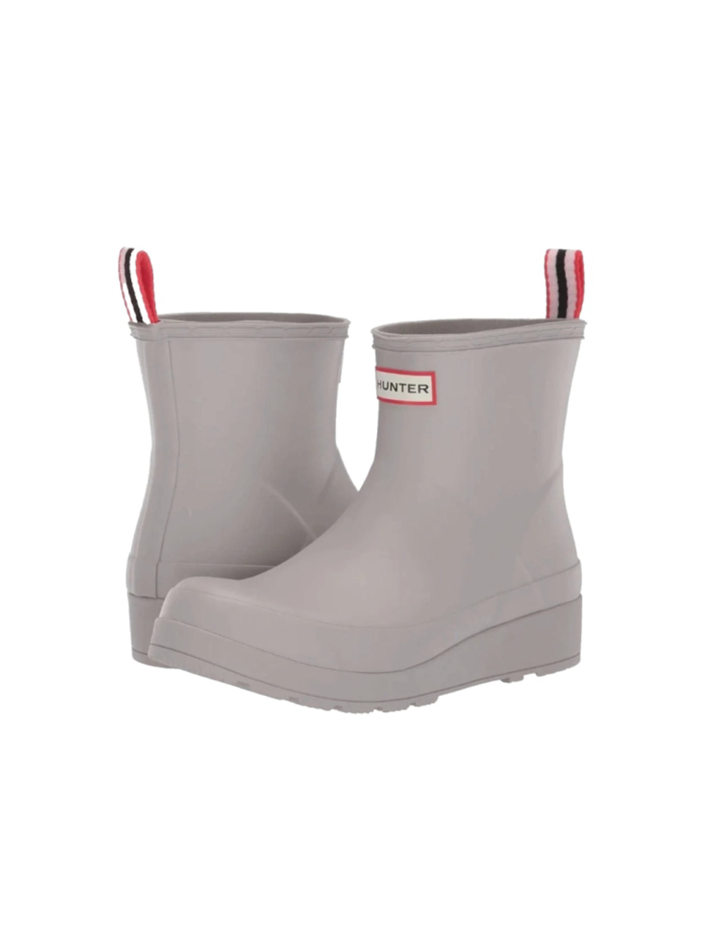 Hunter PLAY Short Rain Boots Light Gray Zinc Size 8